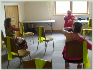 The Brynach Conference Room set up for a seated exercise class