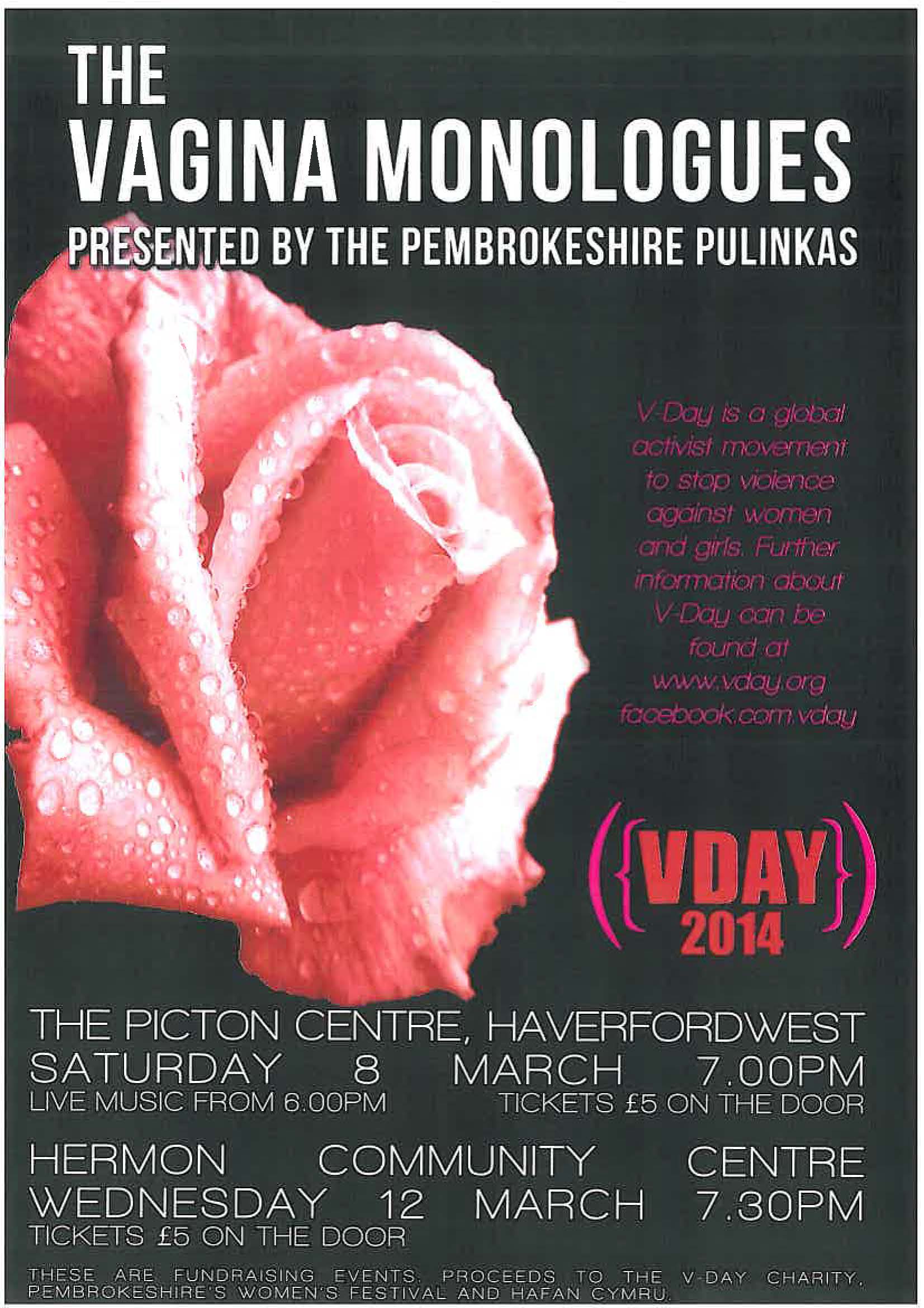 Vagina Monologues, Canolfan Hermon, Pembrokeshire Pulinkas
