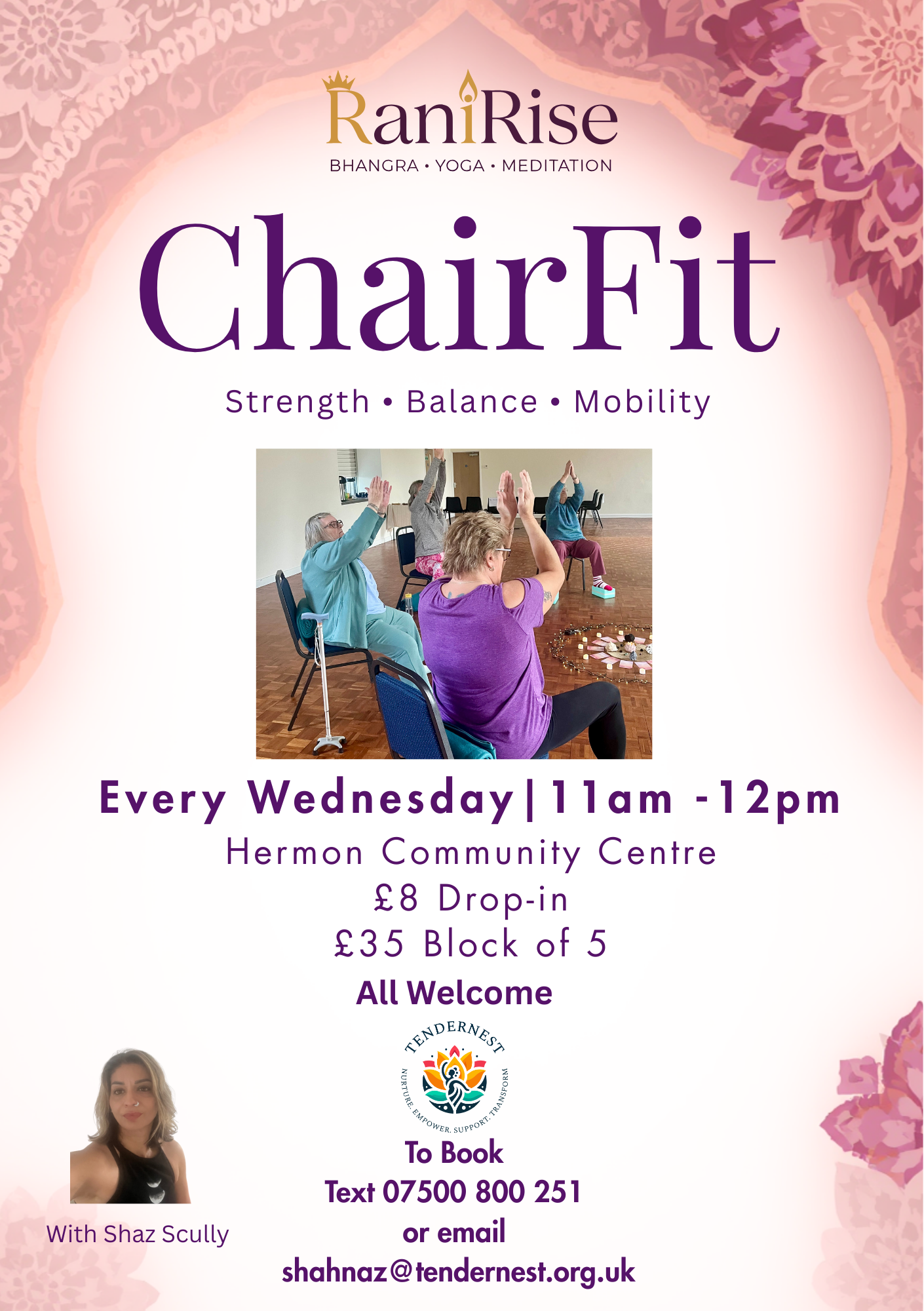 ChairFit Hermon A5 event flyer